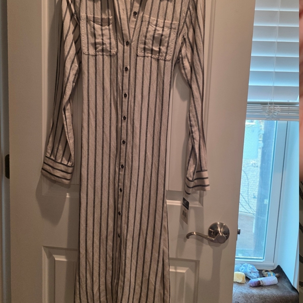 Polo Ralph Lauren Black and White Striped Maxi Dress